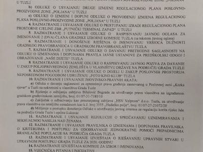 Dnevni red III sjednice